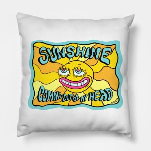 Sunshine Coming out of my head psychedelic sun Pillow