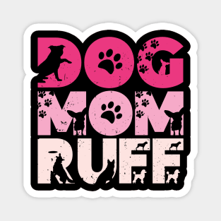 dog mum ruff funny , dog lover vintage valentines funny dog Magnet