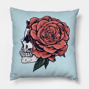 Rosy Skull Pillow