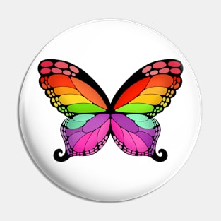 Rainbow Butterfly Wings Pin