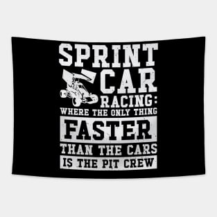 Sprint Car Dirt Track Racing Tapestry