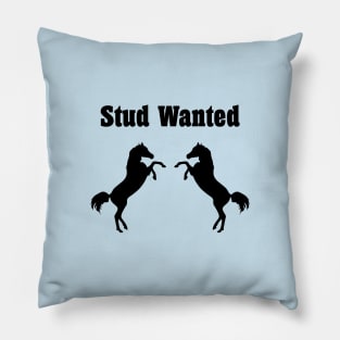 Stud Wanted Two Stallion Horses Monotone Pillow