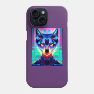 Cyberpunk Wolf Man Glitch Husky Phone Case