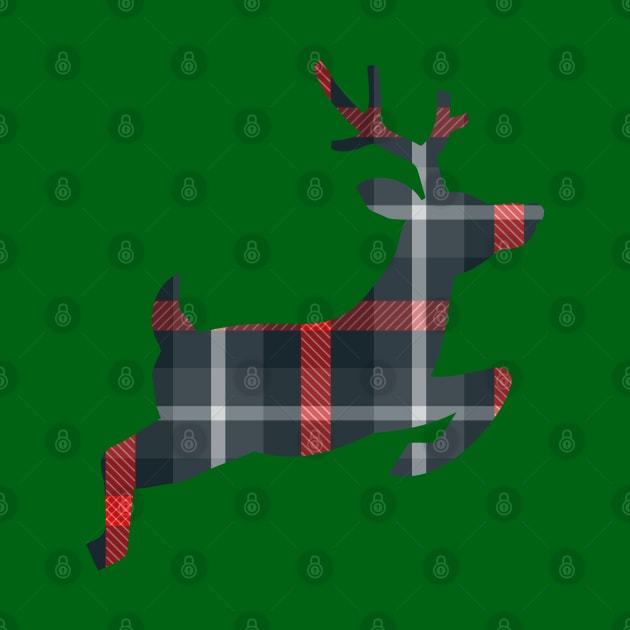 Christmas Plaid Flying Reindeer by nancy.hajjar@yahoo.com