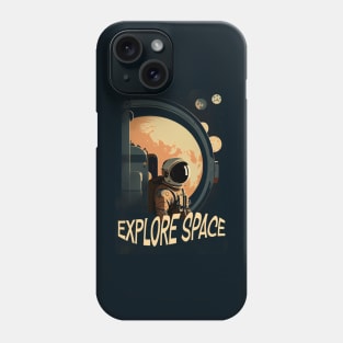 Space Adventure Vintage Travel Poster Phone Case