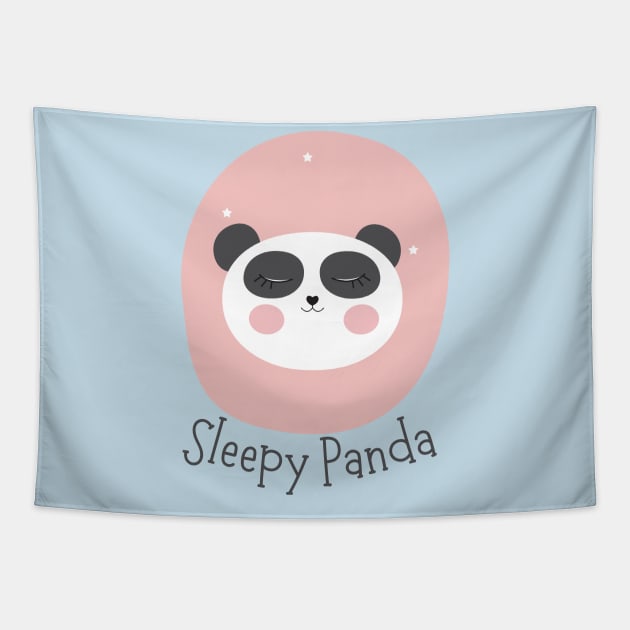 Sleepy Panda Tapestry by Poula_Romany