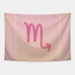 Scorpio on pink paper Tapestry