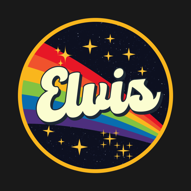 Elvis // Rainbow In Space Vintage Style by LMW Art