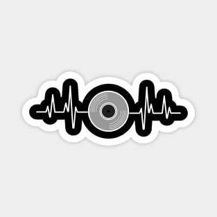 Vinyl and heartbeat design for vinyl record enthusiasts, dance music Lovers, EDM fans and ravers Magnet