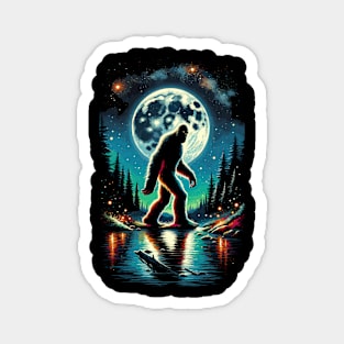 Moon Bigfoot Sasquatch Cool Bigfoot Magnet