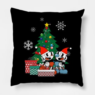 Cuphead Around The Christmas Tree Pillow