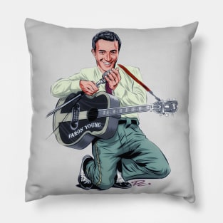 Faron Young - An illustration by Paul Cemmick Pillow