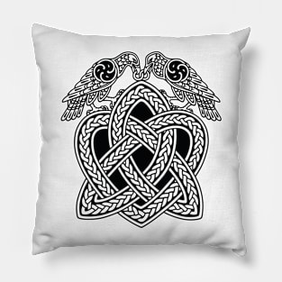 Viking tattoo black and white Pillow