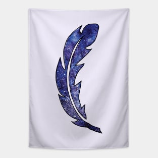 Galaxy Feather | Purple + Blue Feather | Watercolor Galaxy Feather Tapestry