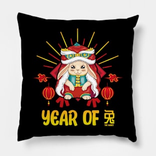 Good Luck Zodiac Happy Chinese New Year of the Rabbit Pillow