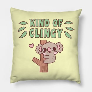 Cute Koala On Tree Kind Of Clingy Funny Pillow