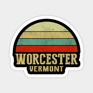 WORCESTER VERMONT Vintage Retro Sunset Magnet