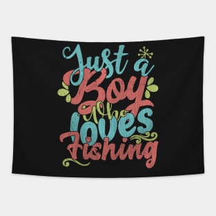 Just A Boy Who Loves Fishing Gift product Tapestry