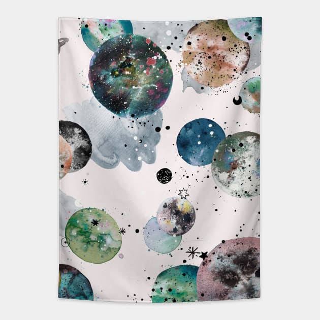 Pocket - COSMIC PLANETS AND STARS MULTICOLORED Tapestry by ninoladesign