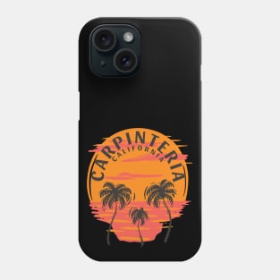 Carpinteria California Sunset Skull and Palm Trees Phone Case