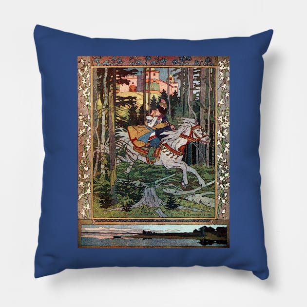 The White Mare - Ivan Bilibin, The Frog Princess Pillow by forgottenbeauty