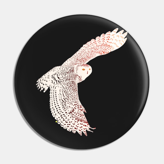 Snowy Owl Pin by RobertBretonArt