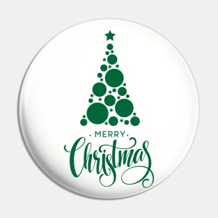 Green Merry Christmas Tree Pin