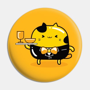 yellow cat waiter profession Pin