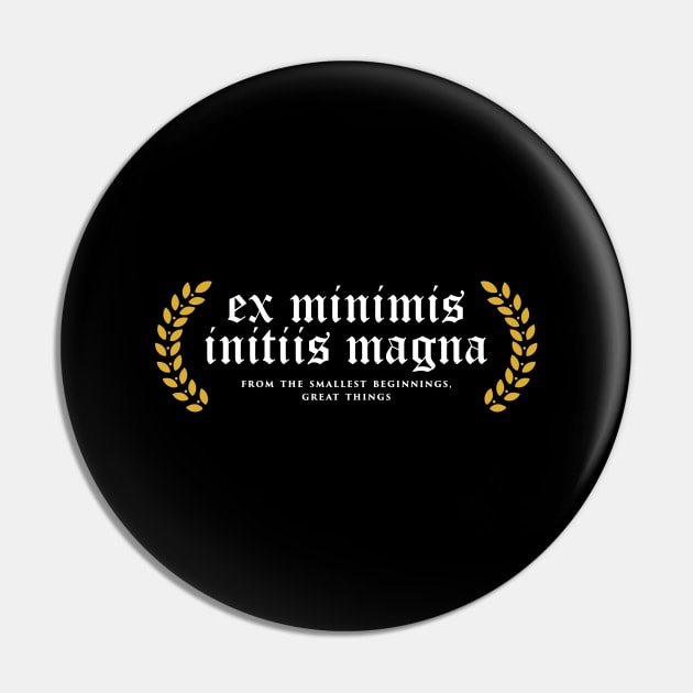 Ex Minimis Initiis Magna - From The Smallest Beginnings, Great Things Pin by overweared