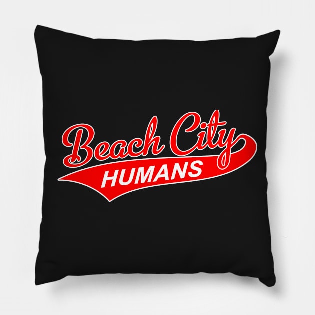 Beach City Humans Pillow by Little Professor Productions