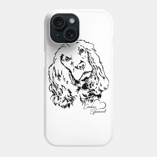 Funny Proud English Cocker Spaniel dog portrait Phone Case by wilsigns