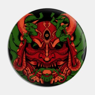 Angry japan mask Pin