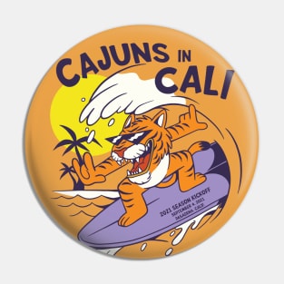 Cajuns in Cali // Funny Tiger Fan 2021 Season Kickoff Pin