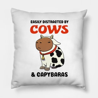 Easily Distracted by Cows and Capybaras Pillow