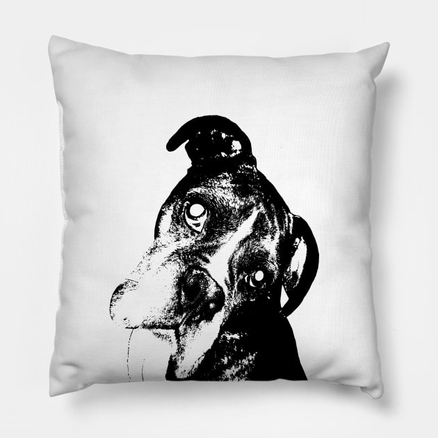 Black and White Boxer Pillow by Caden Davis Designs