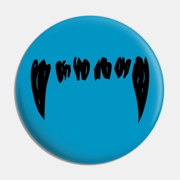 Bite me! Sharp Fangs - black Pin by Wanderer Bat