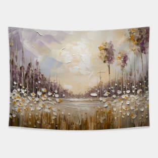 3D flowers - creamy and textured painting 1 Tapestry