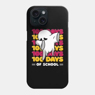 100 Days of school typography featuring a Cute Dabbing ghost #1 Phone Case