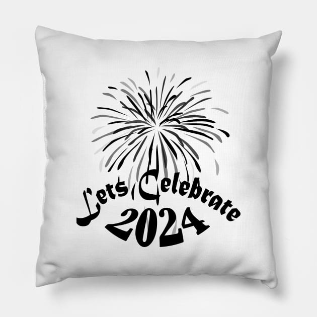 New Year 2024 Lets celebrate 2024 Pillow by Day81