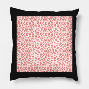 Living Coral Leopard Animal Print Pillow