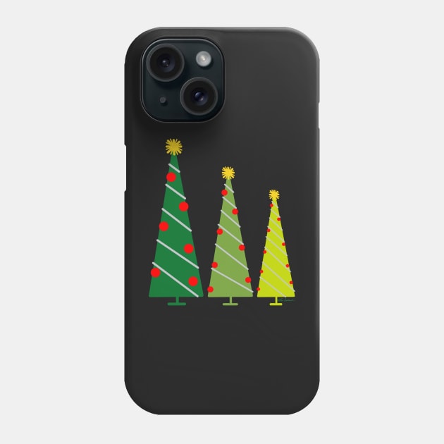 Christmas Tree Trio Phone Case by loeye