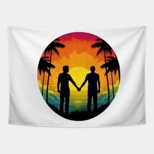 Gay Pride 2023 - Gay men holding hands - cute LGBT Tapestry