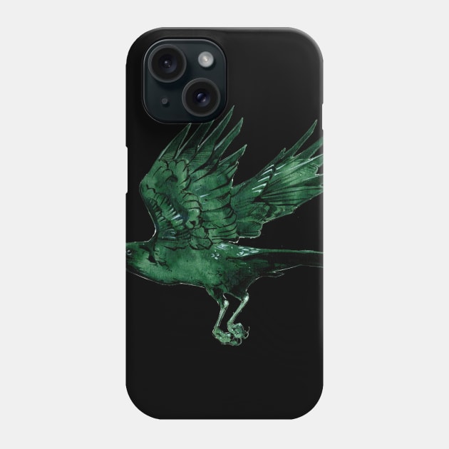 Watercolor Raven 4 Phone Case by A.E. Kieren Illustration