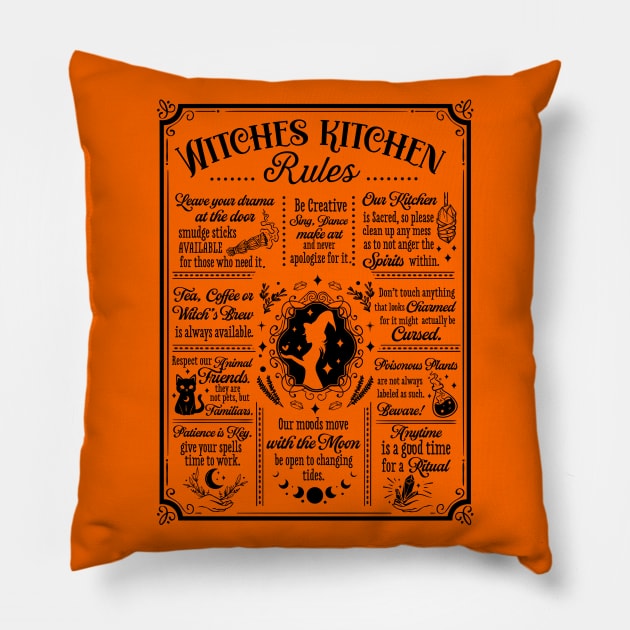 Witches kitchen Rules Pillow by Myartstor 