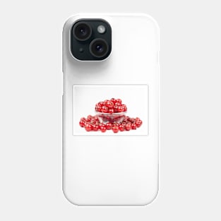 Redcurrant over white background Phone Case