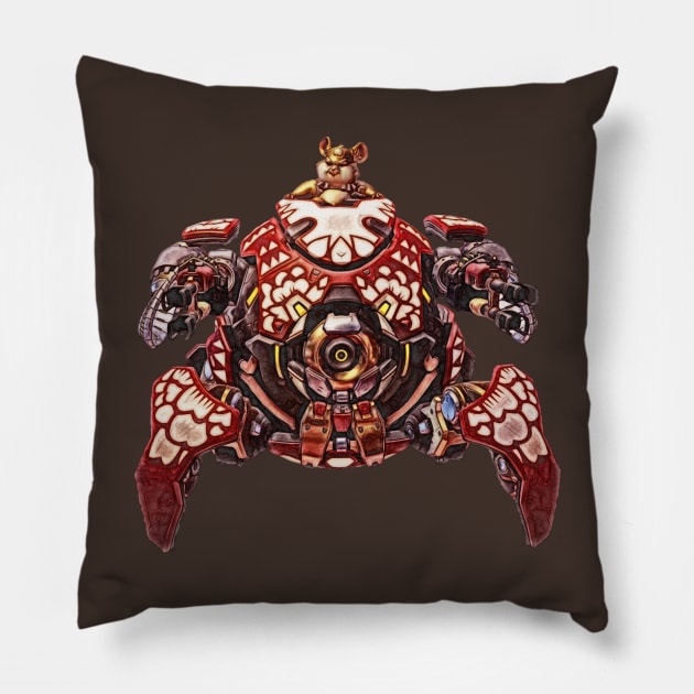 Overwatch Wrecking Ball Paper Cutting Pillow by Green_Shirts