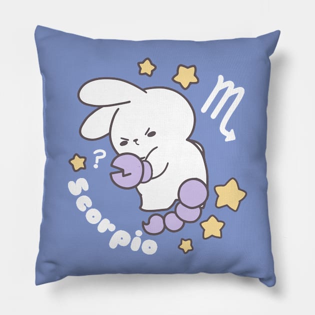 Loppitokki Bunny Embracing Scorpio Zodiac Magic Pillow by LoppiTokki