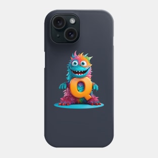 Cute Monster for Kids Alphabet Letter Q Funny Back to School Phone Case