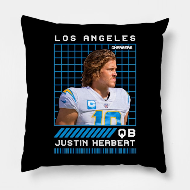 JUSTIN HERBERT - QB - LOS ANGELES CHARGERS Pillow by Mudahan Muncul 2022