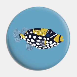 Clown trigger fish illustration Pin